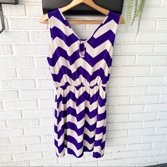 Millibon Shop The Rage Purple Chevron Dress - Picture 6 of 9